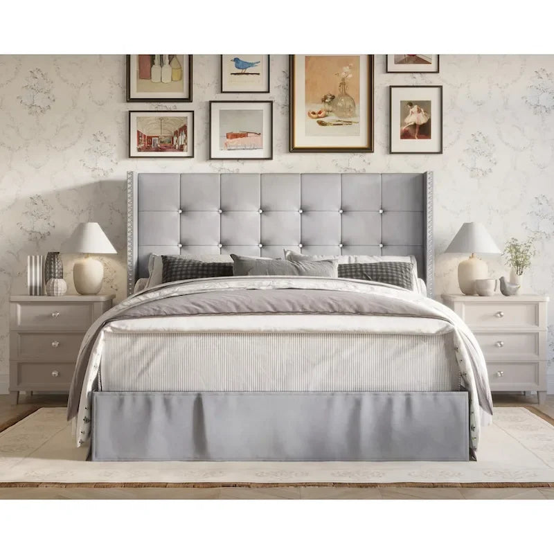 Tufted Upholstered Platform Bed