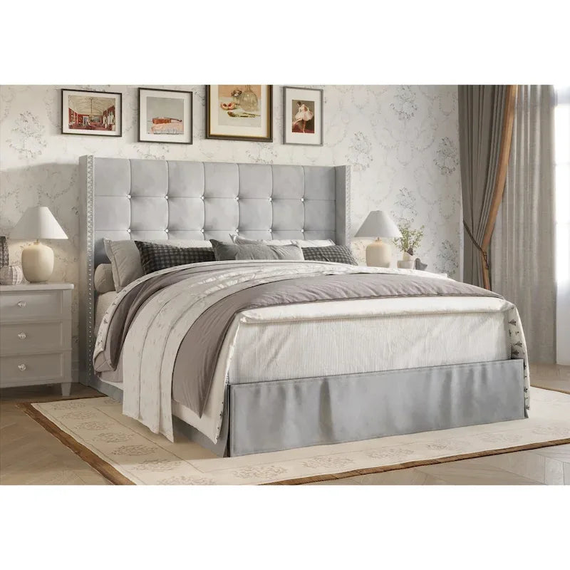 Tufted Upholstered Platform Bed