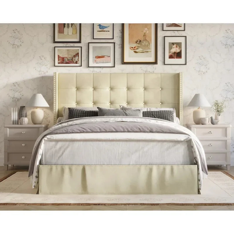 Tufted Upholstered Platform Bed