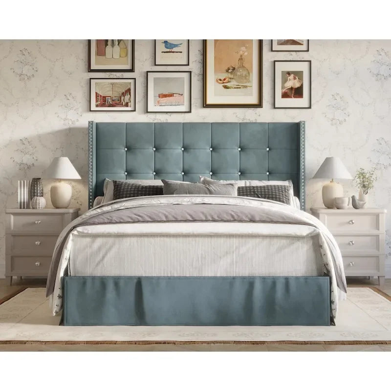 Tufted Upholstered Platform Bed
