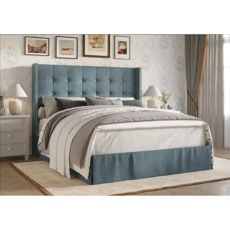 Tufted Upholstered Platform Bed