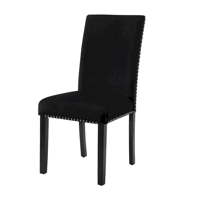 Velvet Dining Chair with Nailhead Trim, Set of 2