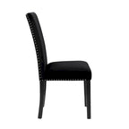 Velvet Dining Chair with Nailhead Trim, Set of 2