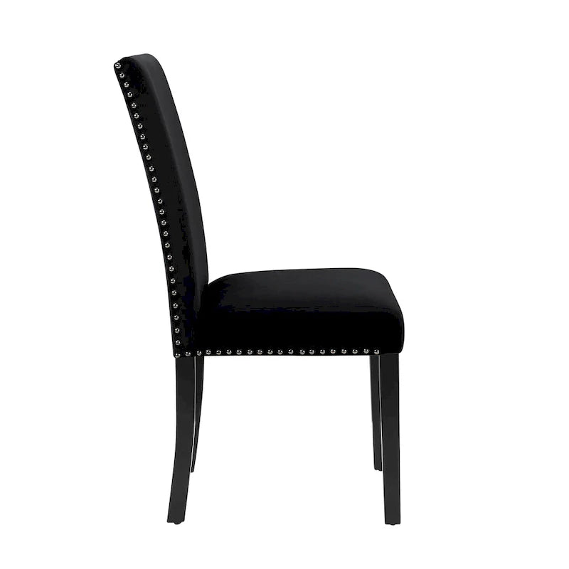 Velvet Dining Chair with Nailhead Trim, Set of 2