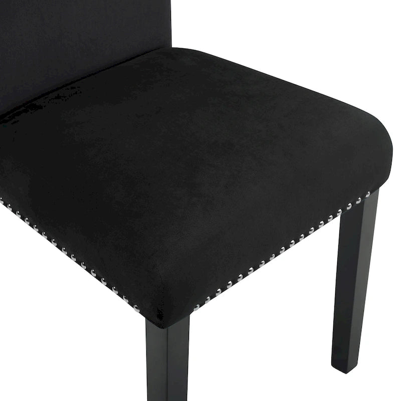 Velvet Dining Chair with Nailhead Trim, Set of 2