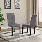 Velvet Dining Chair with Nailhead Trim, Set of 2