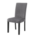 Velvet Dining Chair with Nailhead Trim, Set of 2