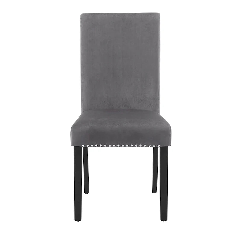 Velvet Dining Chair with Nailhead Trim, Set of 2