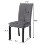 Velvet Dining Chair with Nailhead Trim, Set of 2