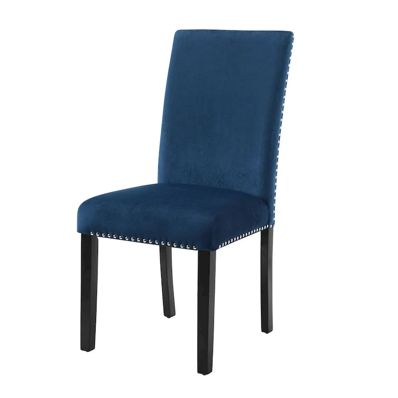 Velvet Dining Chair with Nailhead Trim, Set of 2