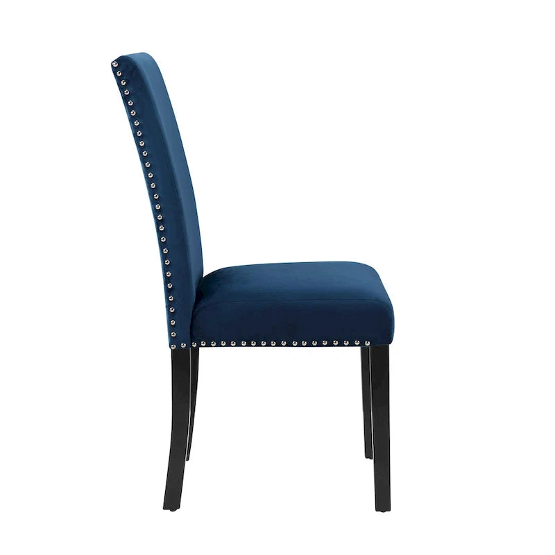 Velvet Dining Chair with Nailhead Trim, Set of 2