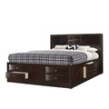 Dark Cherry Bookcase Storage Platform Bed