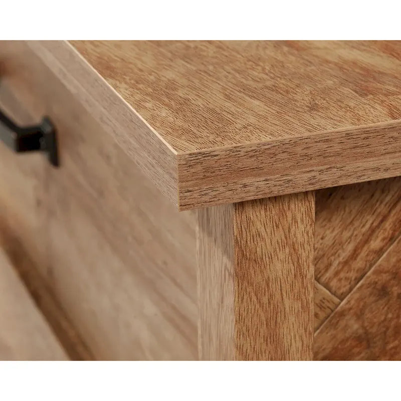 3-Drawer Chest with Herringbone Side Panels