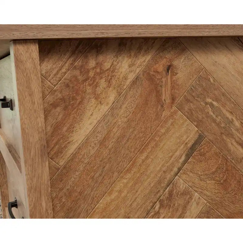 3-Drawer Chest with Herringbone Side Panels