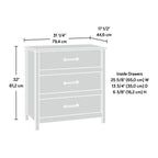 3-Drawer Chest with Herringbone Side Panels