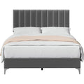 Bed Frame with Adjustable Velvet Headboard – 800 lb Capacity