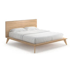 King Size Platform Bed with Wood Headboard
