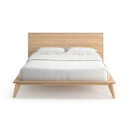 King Size Platform Bed with Wood Headboard