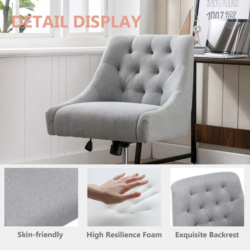 360° Swivel Shell Chair with Adjustable Height for Living Room