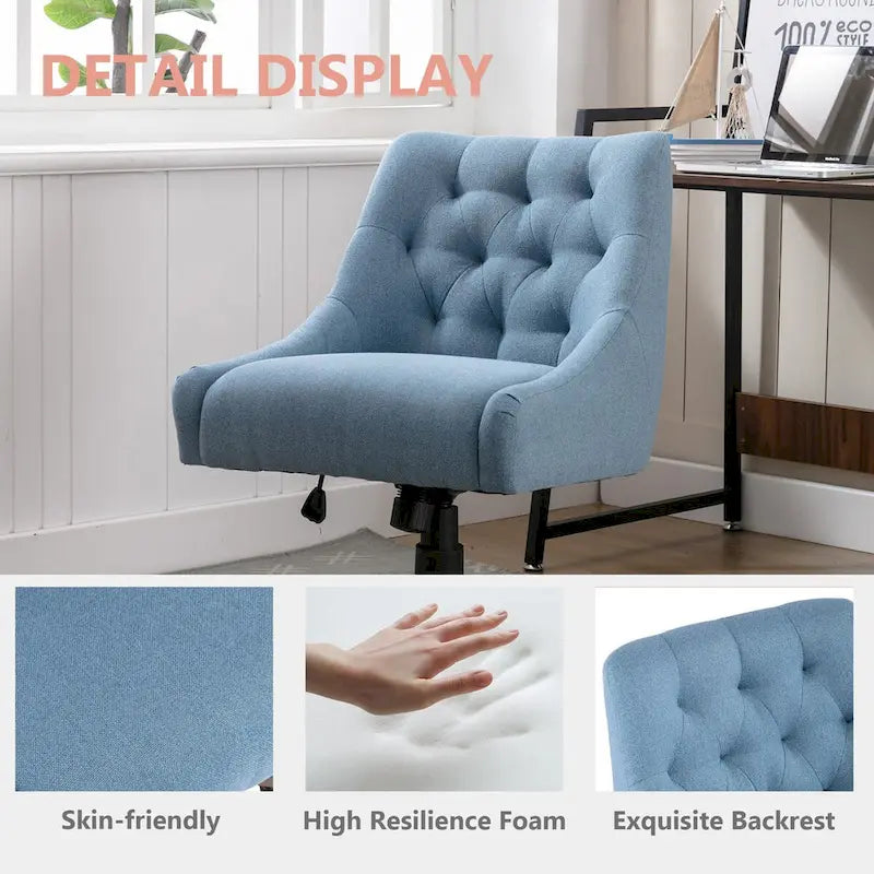 360° Swivel Shell Chair with Adjustable Height for Living Room