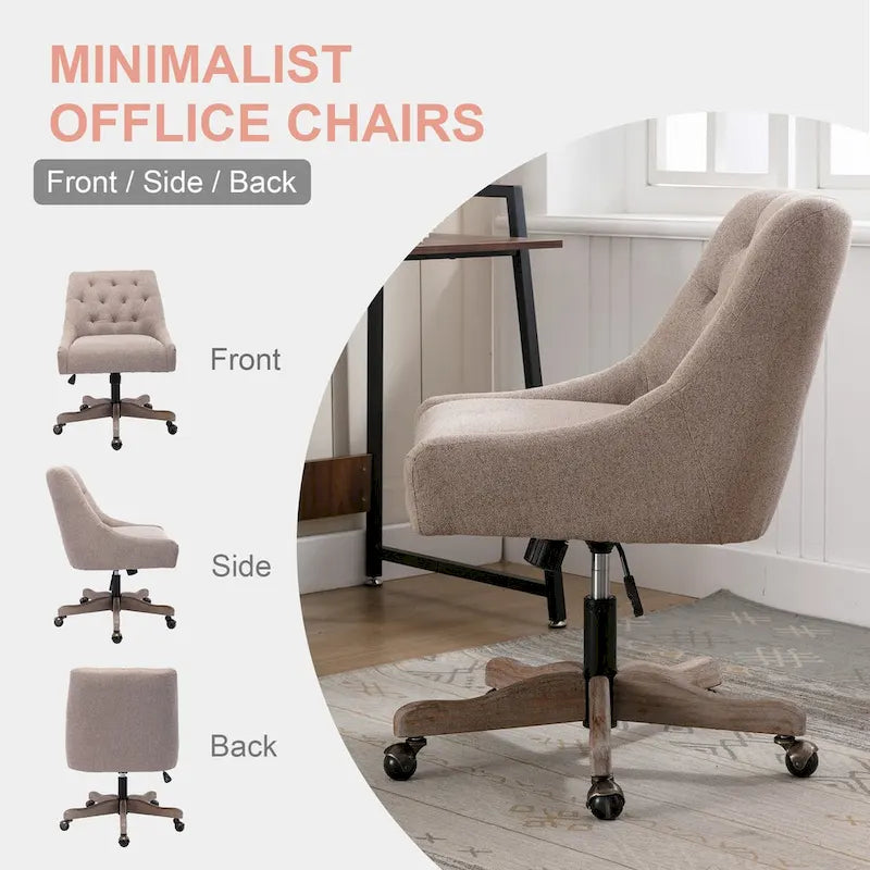 360° Swivel Shell Chair with Adjustable Height for Living Room