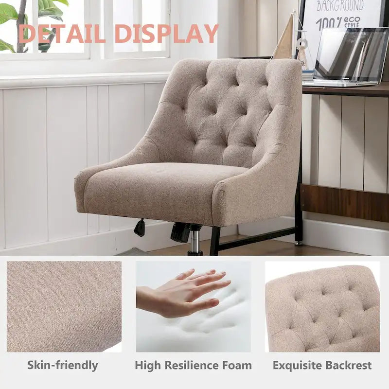 360° Swivel Shell Chair with Adjustable Height for Living Room