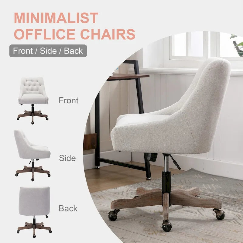 360° Swivel Shell Chair with Adjustable Height for Living Room
