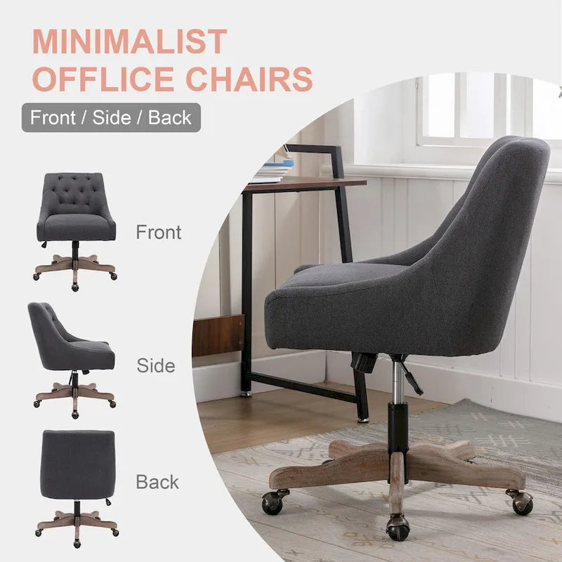 360° Swivel Shell Chair with Adjustable Height for Living Room
