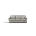 91 Gray Faux Leather Sofa With Black Legs