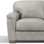 91 Gray Faux Leather Sofa With Black Legs
