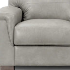 91 Gray Faux Leather Sofa With Black Legs