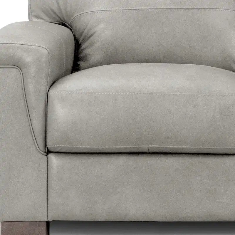 91 Gray Faux Leather Sofa With Black Legs