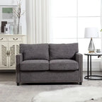 2-Seat Chenille Fabric Loveseat with Side Storage Pockets