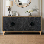 Storage Cabinet with Carved Symmetrical Door Design