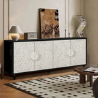 Storage Cabinet with Carved Symmetrical Door Design
