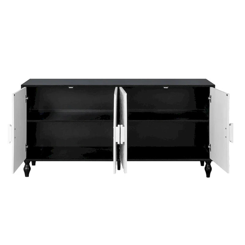 Storage Cabinet with Carved Symmetrical Door Design
