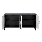 Storage Cabinet with Carved Symmetrical Door Design