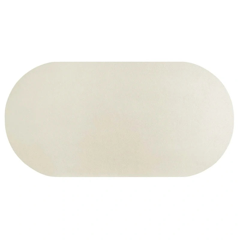72 Oval Dining Table with Concrete-Effect Finish and Double Pedestal Base