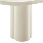 72 Oval Dining Table with Concrete-Effect Finish and Double Pedestal Base