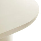 72 Oval Dining Table with Concrete-Effect Finish and Double Pedestal Base