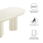 72 Oval Dining Table with Concrete-Effect Finish and Double Pedestal Base