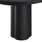 72 Oval Dining Table with Concrete-Effect Finish and Double Pedestal Base
