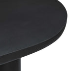 72 Oval Dining Table with Concrete-Effect Finish and Double Pedestal Base