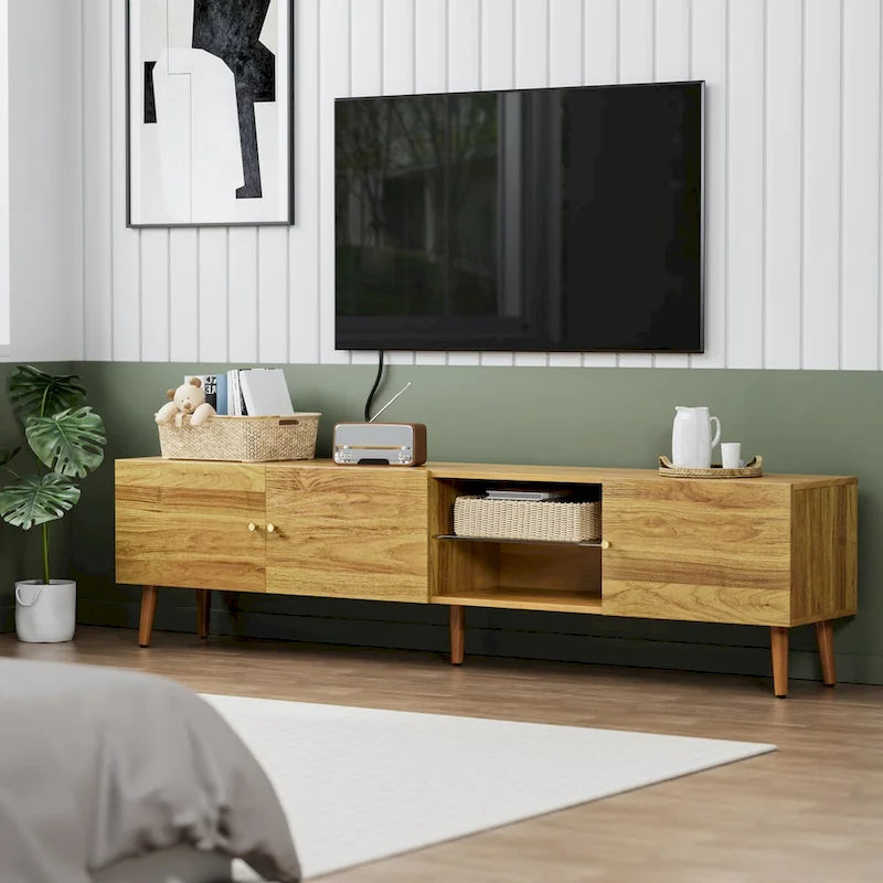 70 Mid-Century TV Media Console with 3-Door Storage