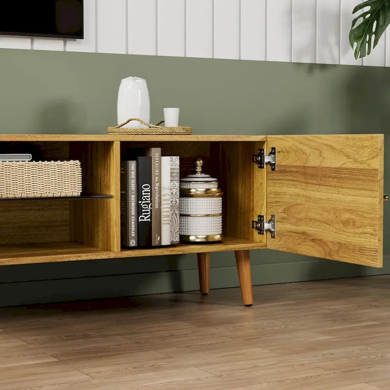 70 Mid-Century TV Media Console with 3-Door Storage