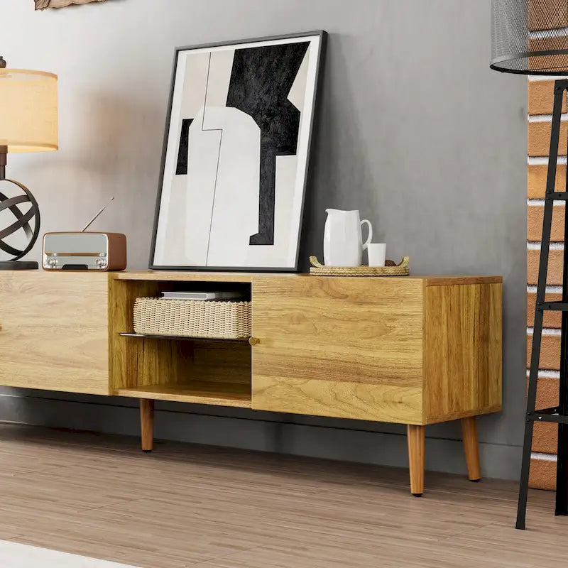 70 Mid-Century TV Media Console with 3-Door Storage