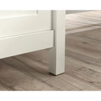 L-Shaped Desk with Drawers and Open Shelves - White