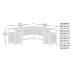 L-Shaped Desk with Drawers and Open Shelves - White