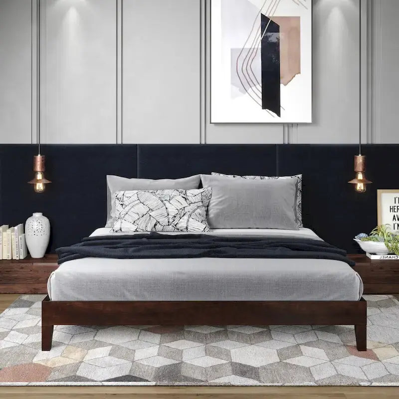King Platform Bed in Solid Pine with 28-Slat Support System