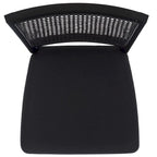 Dining Chair with Woven Rattan Back, Set of 2 – Black Frame